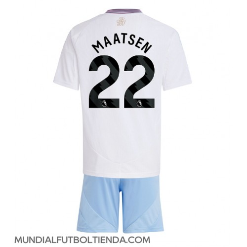 Camiseta Aston Villa Ian Maatsen #22 Segunda Equipación Replica 2024-25 para niños mangas cortas (+ Pantalones cortos)